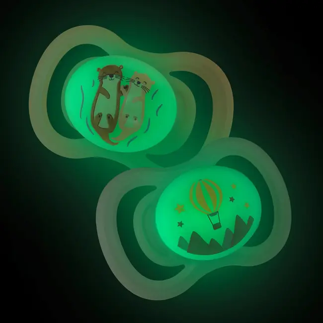 babylove Fopspeen Air Night Siliconen Symmetrisch, Bruin/grijs, Maat 3, Vanaf 16 Maanden 2 St