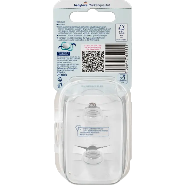 babylove Fopspeen Air Night Siliconen Symmetrisch, Bruin/grijs, Maat 3, Vanaf 16 Maanden 2 St