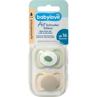 Babylove babylove Fopspeen Air Siliconen Symmetrisch, Bruin/groen, Maat 3, Vanaf 16 Maanden