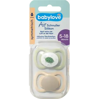 Babylove babylove Fopspeen Air Siliconen Symmetrisch, Bruin/groen, Maat 2, 5-18 Maanden