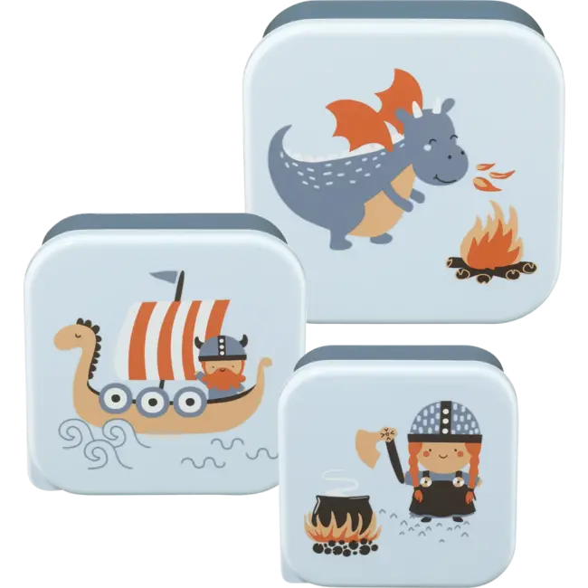 babylove Snackboxen Blauw, 3-delig 1 St