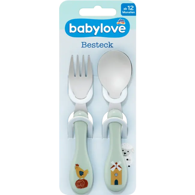 babylove Eetleerbestek, Groen 1 St