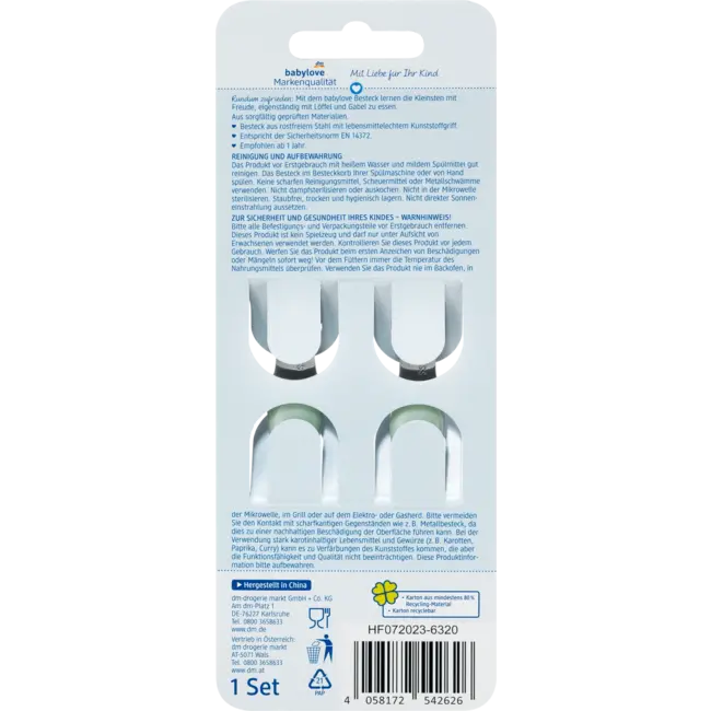 babylove Eetleerbestek, Groen 1 St