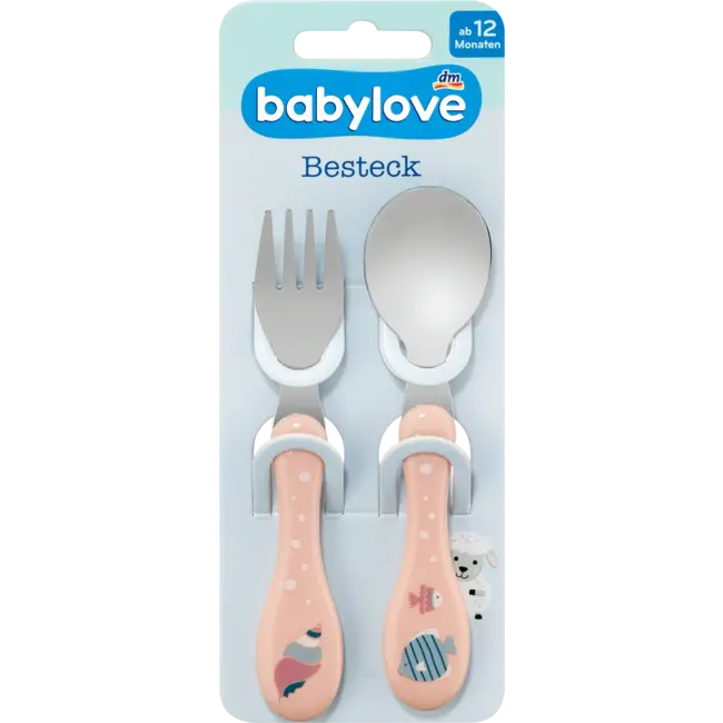 babylove Eetleerbestek, Roze 1 St