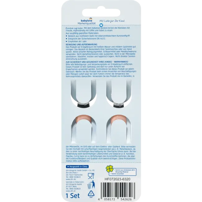 babylove Eetleerbestek, Roze 1 St