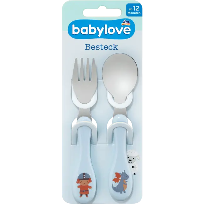 babylove Eetleerbestek, Blauw 1 St