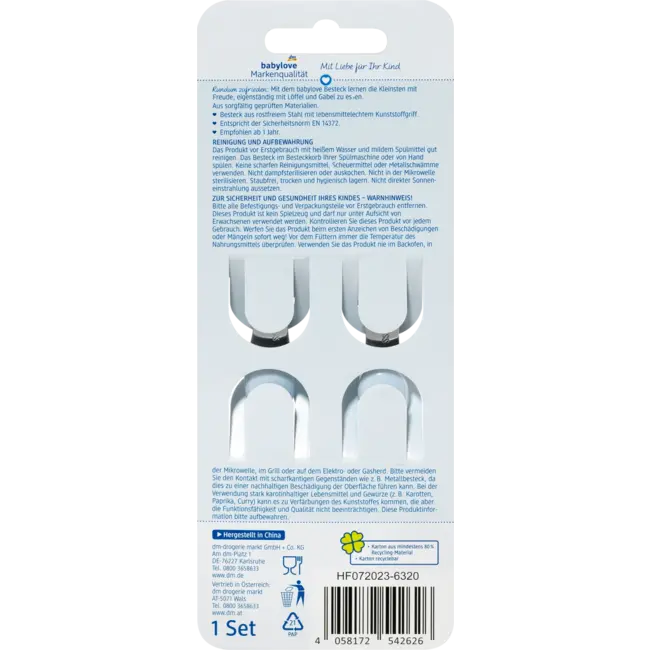 babylove Eetleerbestek, Blauw 1 St