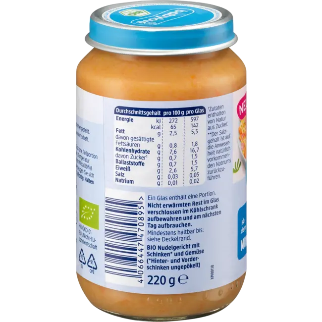 babylove Menu Hamnoedels Met Groenten, Vanaf 8 Maanden 220 g