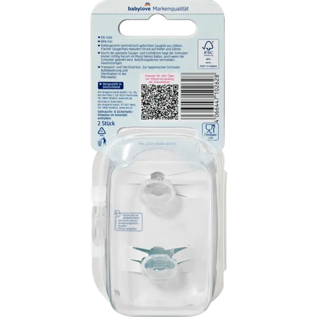 babylove Fopspeen Siliconen Symmetrisch, Beige/groen, Maat 2, 5-18 Maanden 2 St