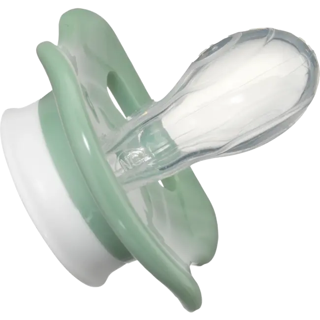 babylove Fopspeen Siliconen Symmetrisch, Beige/groen, Maat 2, 5-18 Maanden 2 St