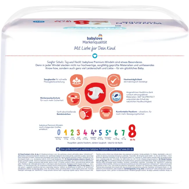 babylove Windeln Premium Gr. 8 18+ Kg 28 St