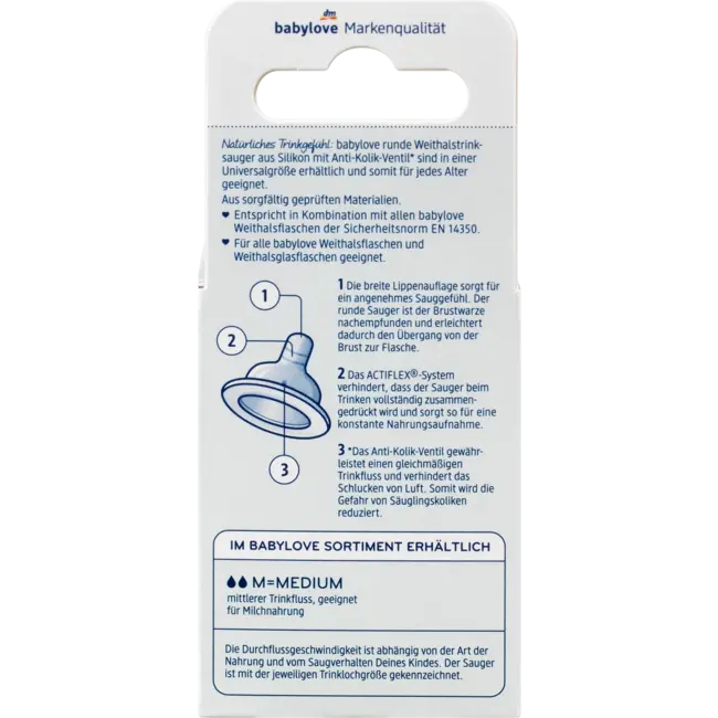 babylove Drinkspeen Wijde Hals Siliconen Rond Universele Maat M, Vanaf De Geboorte 2 St