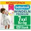 babylove Luiers Premium Maandpakket Gr. 7 XXL 16+ Kg 120 St