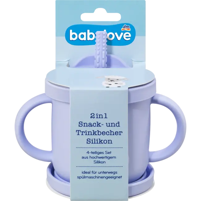 babylove Snack- En Drinkbeker 2in1 Siliconen Lila 1 St