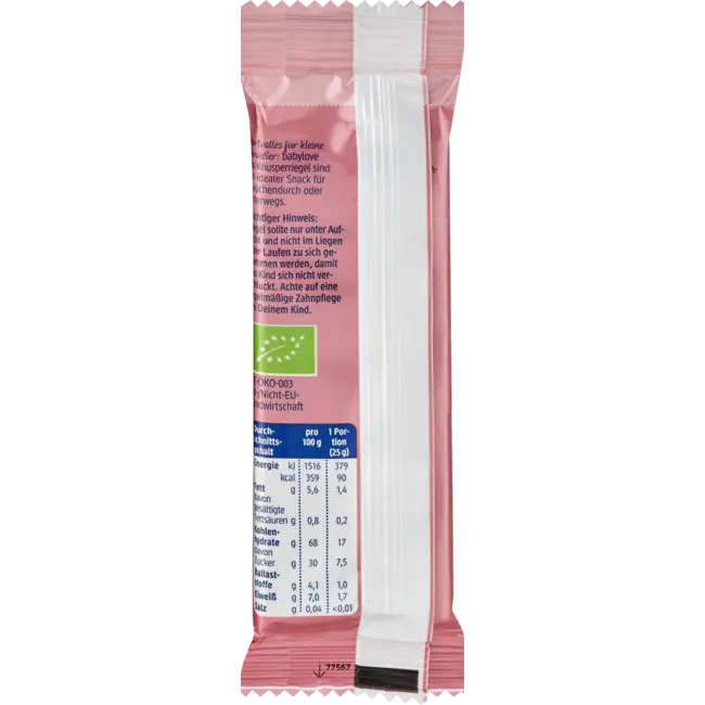 babylove Krokante Reep Appel-kersen Vanaf 1 Jaar 25 g