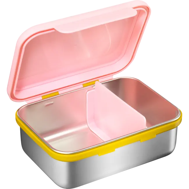 babylove Brooddoos RVS Roze/mosterd 1 St