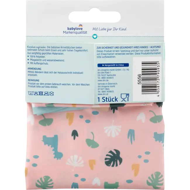 babylove Mouw Slabbetje Dino Roze 1 St