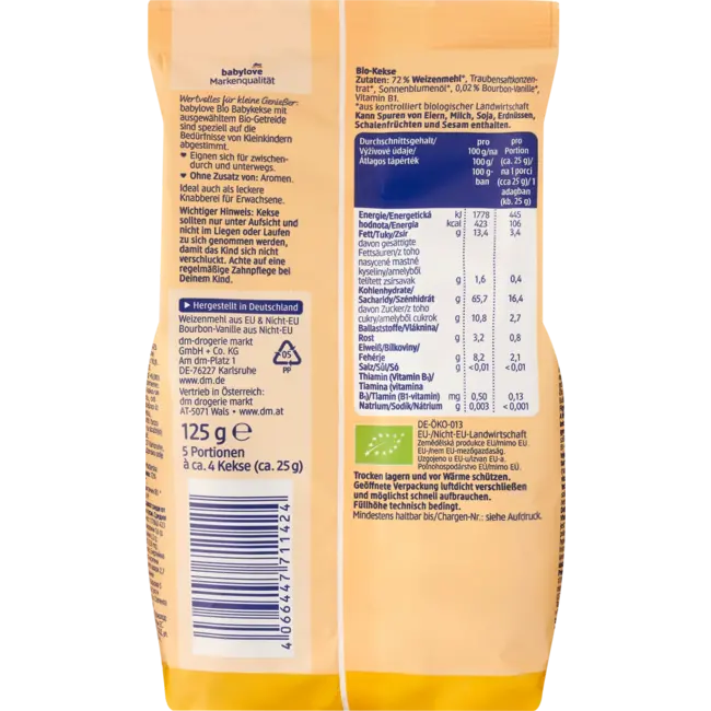 babylove Bio Babykoekjes Vanille Vanaf 1 Jaar 125 g