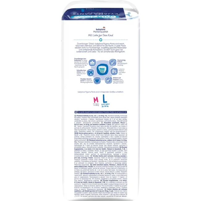 babylove Pyjamabroek Gr. L, 8-12 Jahre (24-50 Kg) 9 St