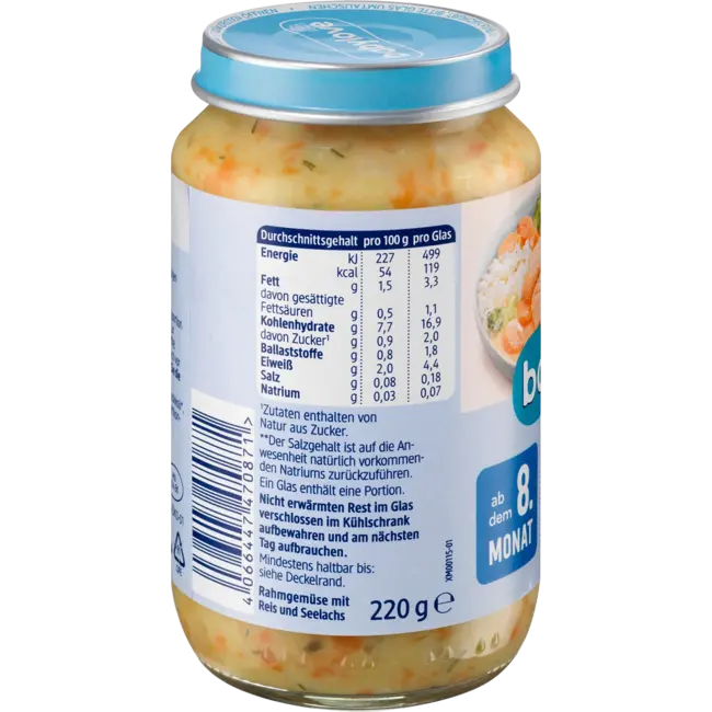 babylove Menu Roomgroenten Met Rijst En Koolvis Vanaf De 8e Maand 220 g