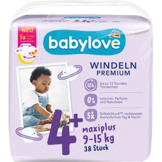 Babylove babylove Windeln Premium Gr. 4+, Maxiplus, 9-15 Kg