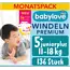 babylove Windeln Premium Gr. 5+, Juniorplus, 11-18 Kg, Monatspack 136 St