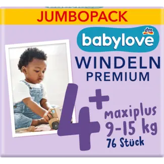 Babylove babylove Windeln Gr. 4+ Maxiplus (9-15 Kg), Jumbopack