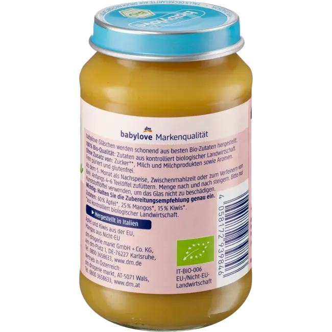 babylove Vruchten Mango & Kiwi In Appel Vanaf De 5e Maand 190 g