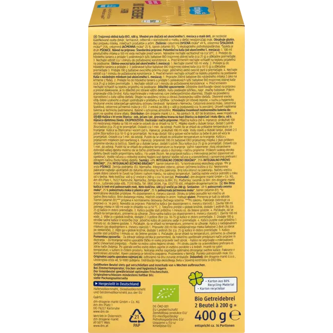 babylove Graanpap Bio 3 Korrels Vanaf De 6e Maand 400 g