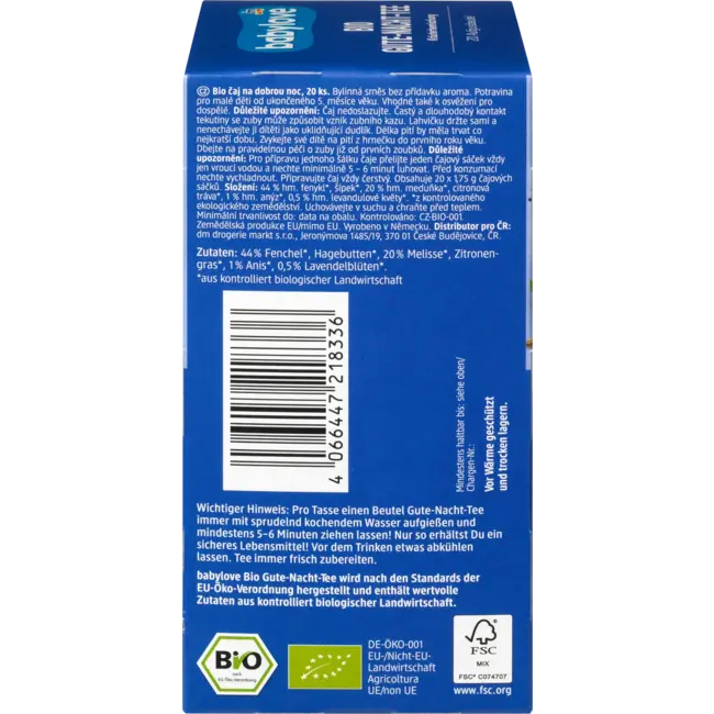 babylove Baby Thee Biologisch Welterusten Thee (20 Zakjes) 35 g