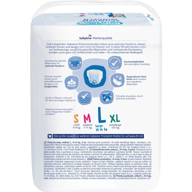 babylove Zwemluiers Maat L (10 - 14 Kg) 12 St