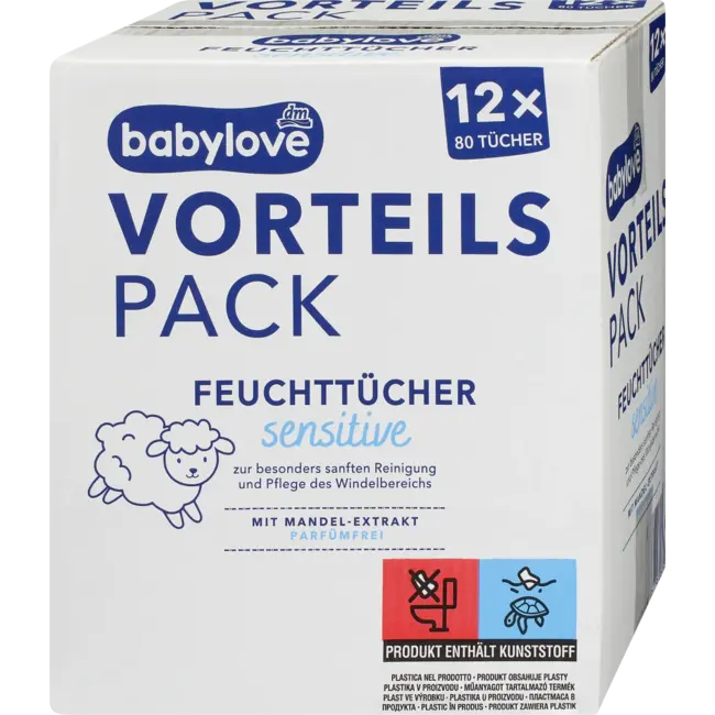 babylove Natte Doekjes Sensitive (12x80 St) 960 St
