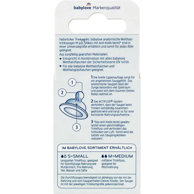 babylove Drinkzuiger Wijde Hals Siliconen, Maat M, Anatomisch, Universele Maat, Vanaf De Geboorte 2 St