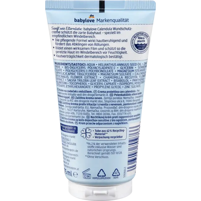 babylove Wondbeschermingscrème Sensitive Calendula 75 ml