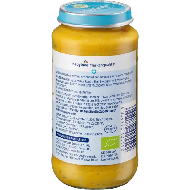 babylove Menu Groenteijs Met Zoete Aardappel En Kip Vanaf 12 Maanden 250 g
