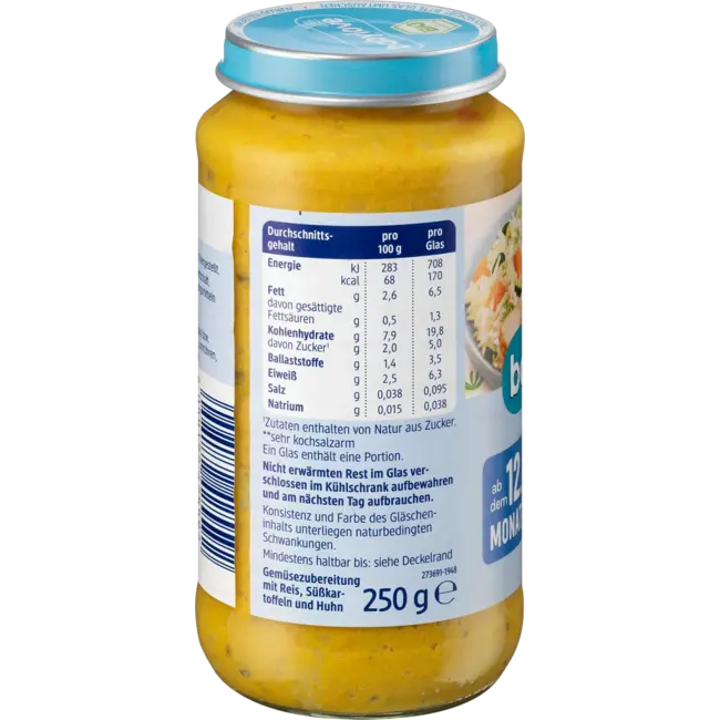 babylove Menu Groenteijs Met Zoete Aardappel En Kip Vanaf 12 Maanden 250 g