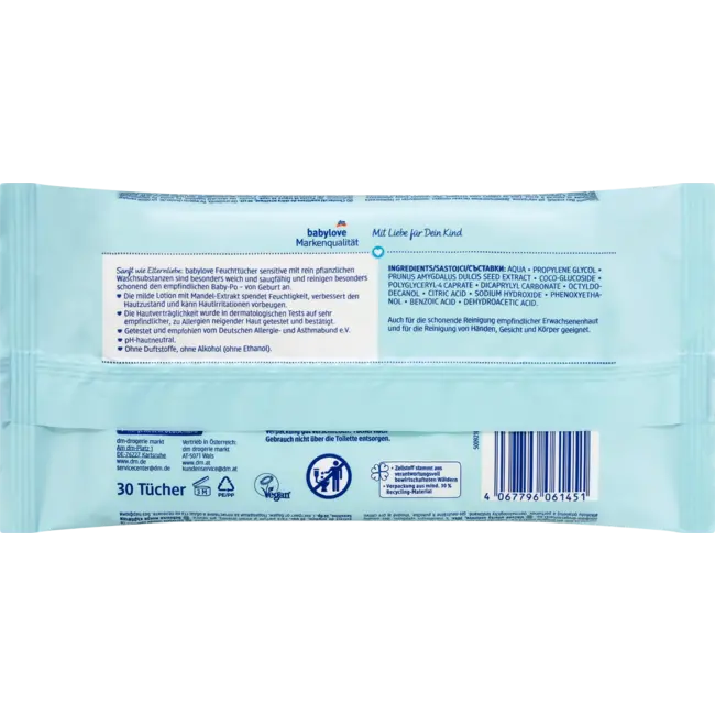 babylove Natte Doekjes Sensitive 30 St