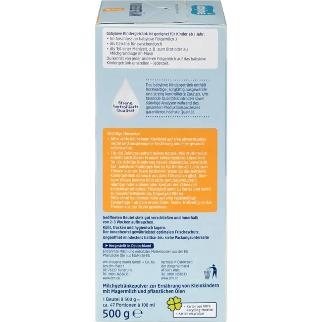 babylove Kinderdrank Vanaf 1 Jaar 500 g