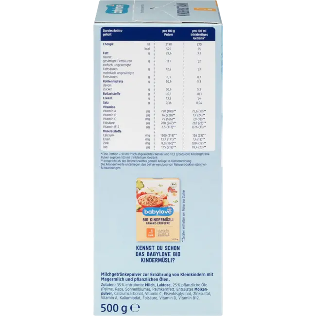 babylove Kinderdrank Vanaf 1 Jaar 500 g