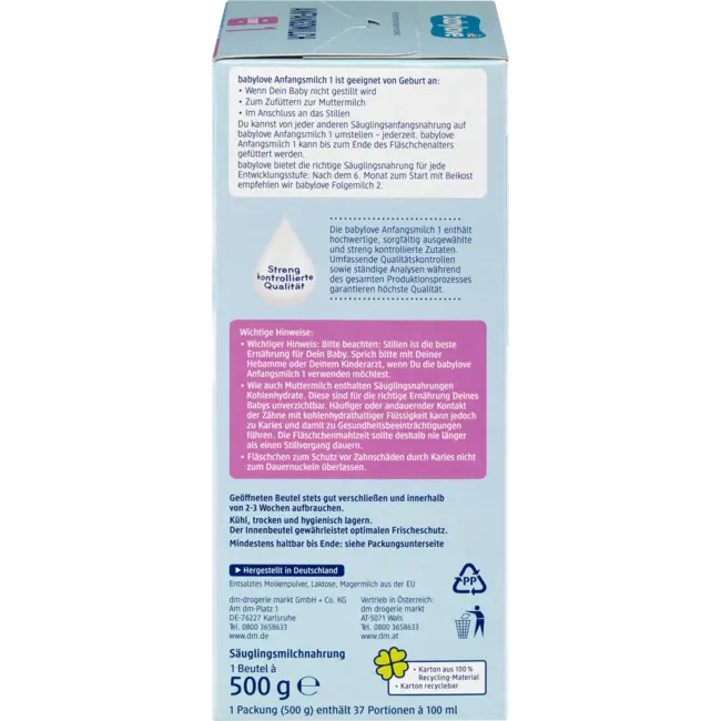 babylove Aanvangsmelk 1 Vanaf De Geboorte 500 g