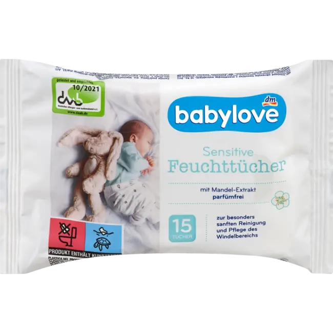 babylove Natte Doekjes Sensitief Reisformaat 15 St