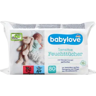 Babylove babylove Natte Doekjes Sensitive 4x80 Stuks