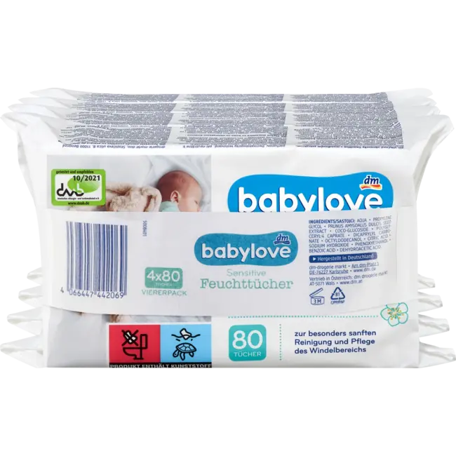 babylove Natte Doekjes Sensitive 4x80 Stuks 320 St