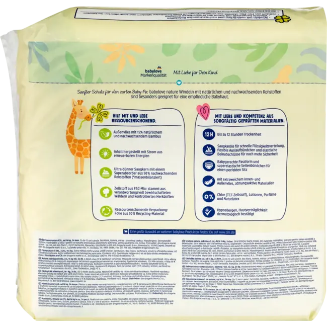 babylove nature Luiers Maat 7, XXL (vanaf 16 Kg) 24 St
