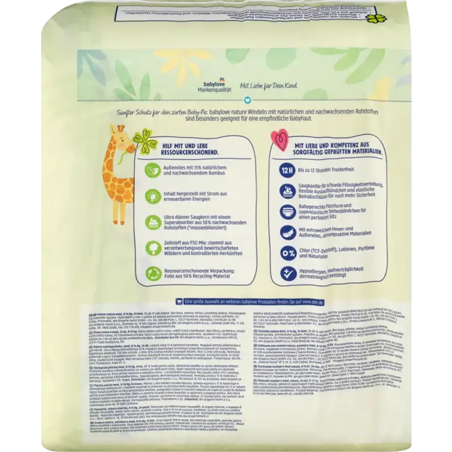 babylove nature Windeln Gr. 4, Maxi (8-14 Kg) 34 St