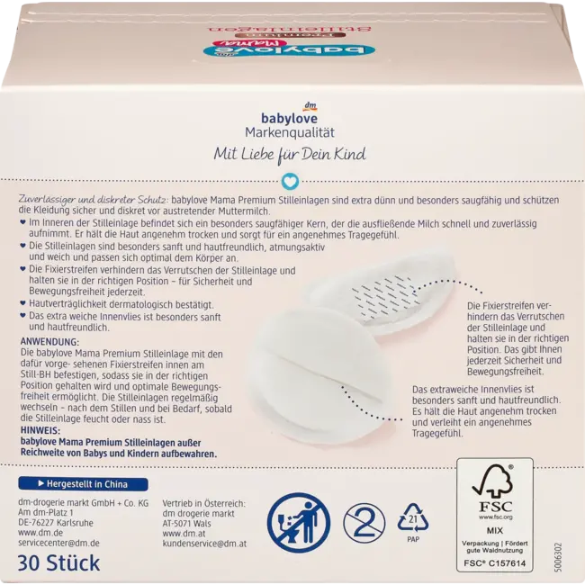 babylove mama Premium Zoogkompres Extra Dun En Absorberend 30 St