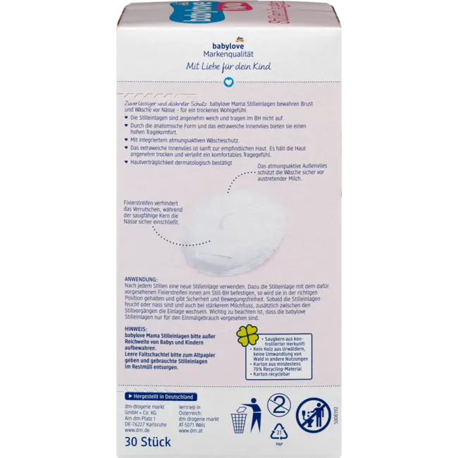 babylove mama Borstvoedingskussen Wit 30 St