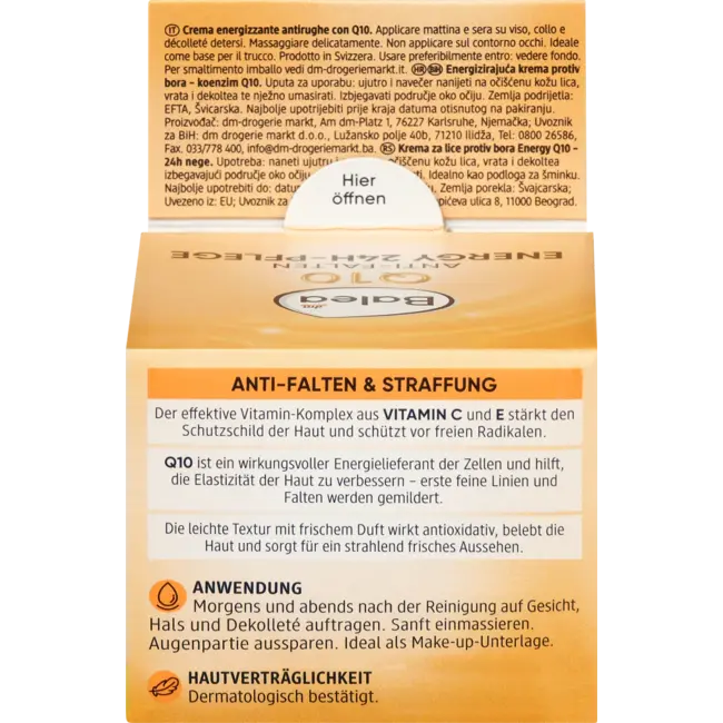 Balea Gezichtscrème Q10 Antirimpel Energy 24h-verzorging 50 ml
