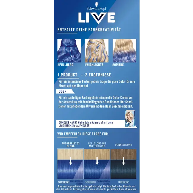 Schwarzkopf LIVE Ultra Brights 095 Electric Blue 1 St