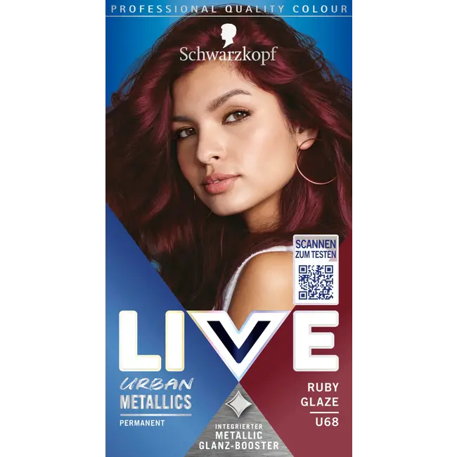 Schwarzkopf LIVE Haarverf Urban Metallics, U68 Ruby Glaze 1 St